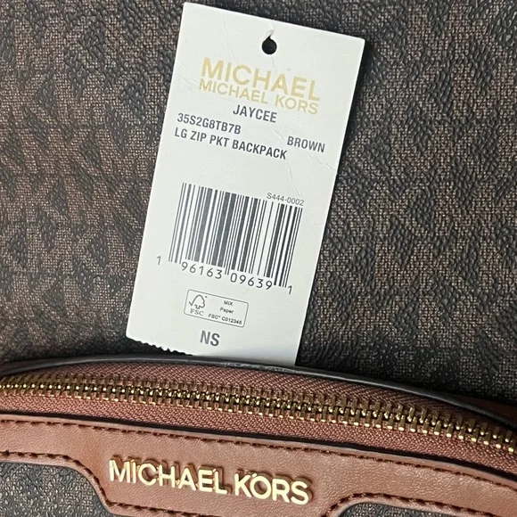 Michael Kors Signature Brown Backpack - Picture 8 of 11